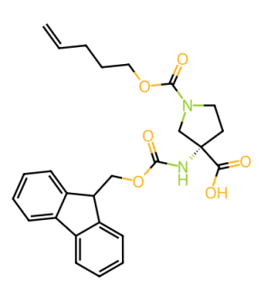 (S)-3-((((9H-Fluoren-9-yl)methoxy)carbonyl)amino)-1-((pent-4-en-1-yloxy)carbonyl)pyrrolidine-3-carboxylic acid  [2760464-21-7]